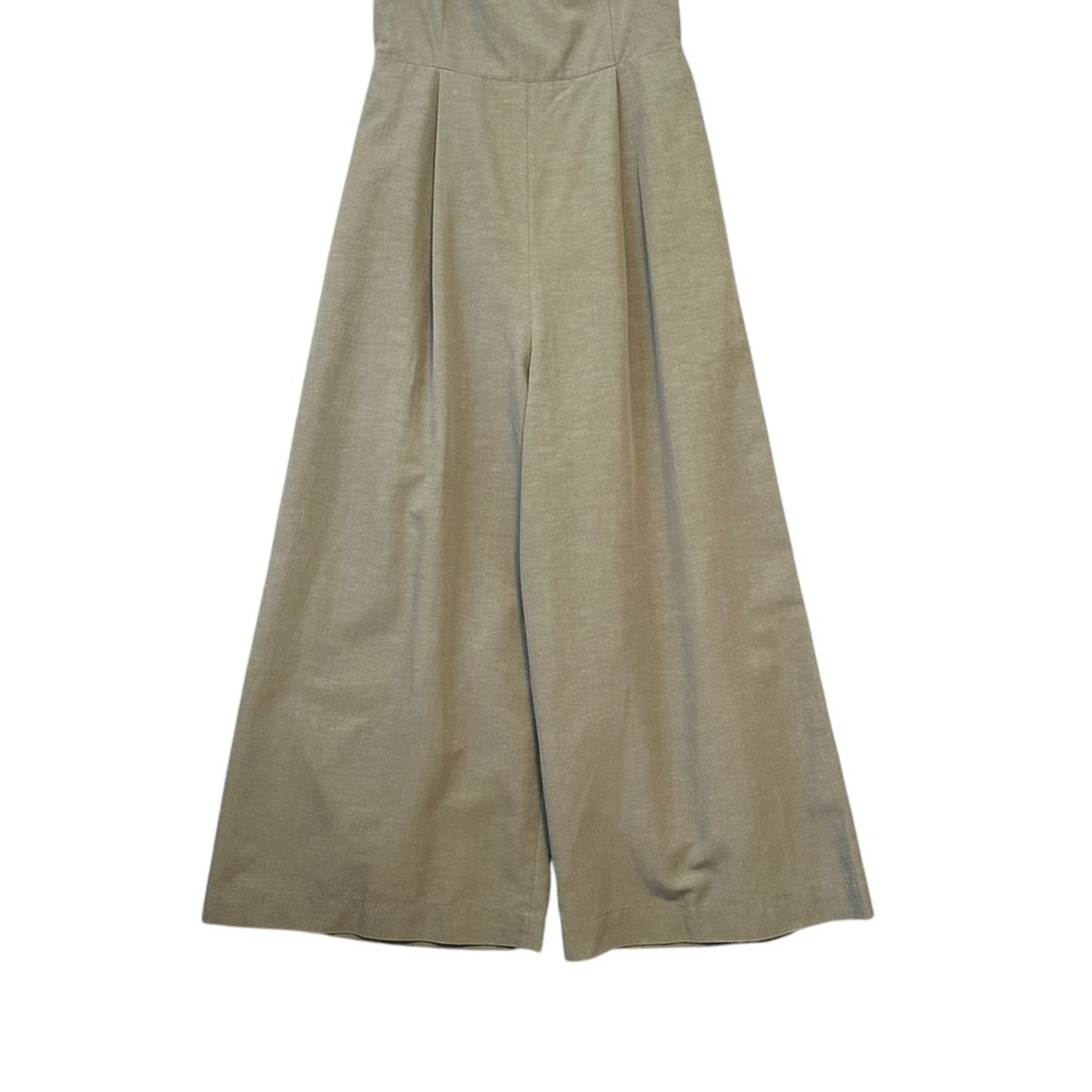Club Monaco | Sage Green Linen Blend Wide Leg Lynall Jumpsuit Size 0 - Picture 3 of 10